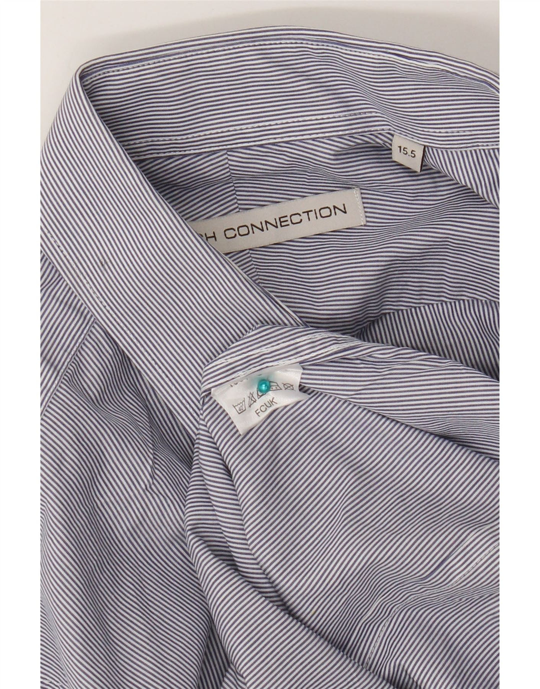 French Connection Herreskjorte str. 15,5 Medium Blue Pinstripe Cotton