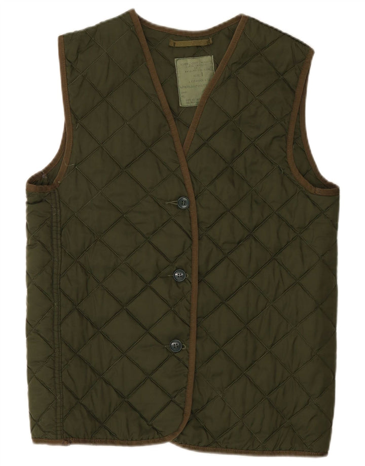 Vintage Dame Oversized Quiltet Gilet US 1 XS Khaki