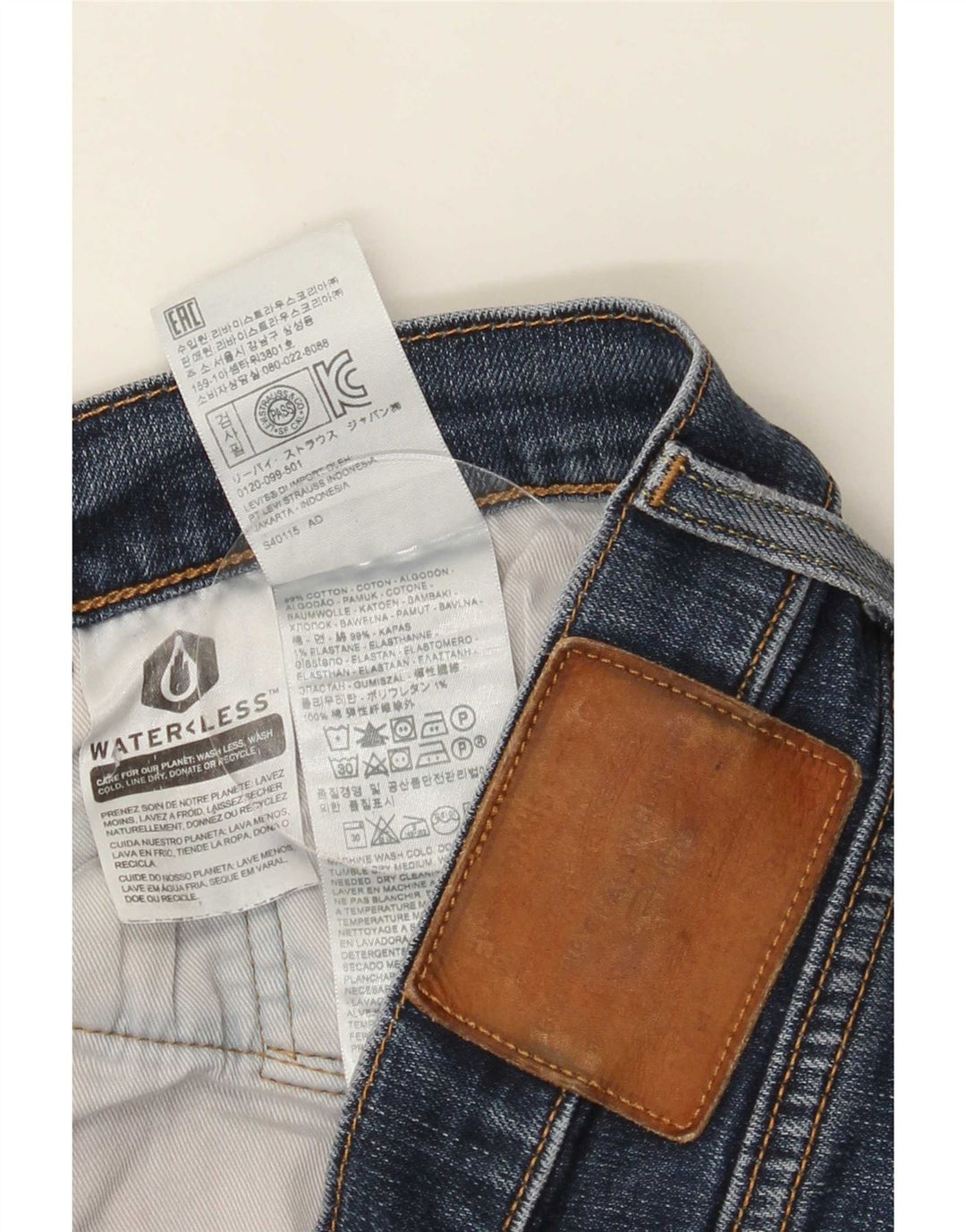 Levi's Slim Jeans til mænd W34 L30 blå bomuld