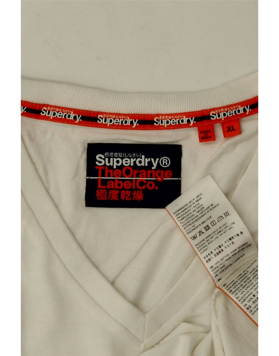 Superdry T-shirt top til mænd XL hvid bomuld
