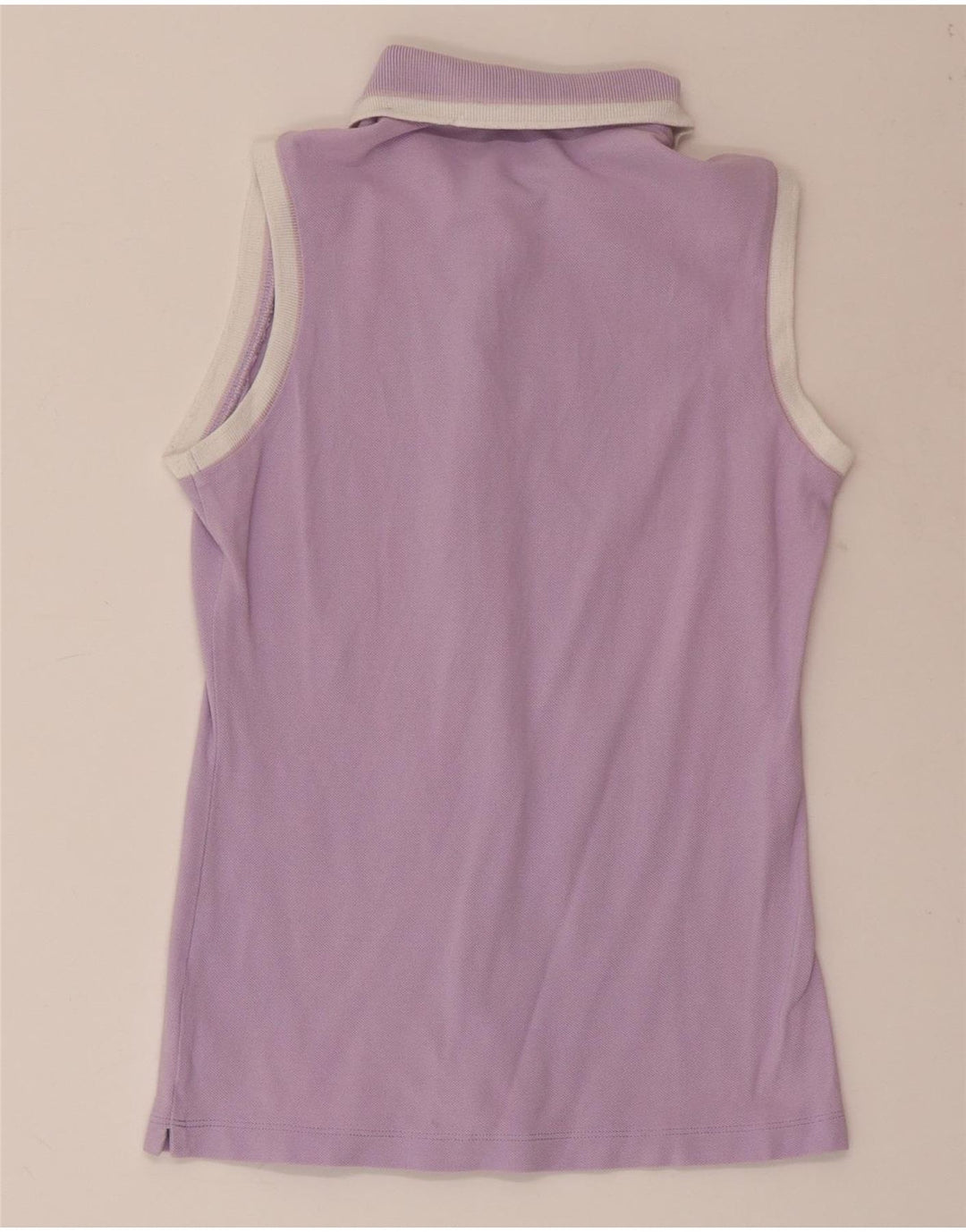 CALVIN KLEIN ærmeløs poloskjorte til kvinder UK 4 XS Lilla bomuld
