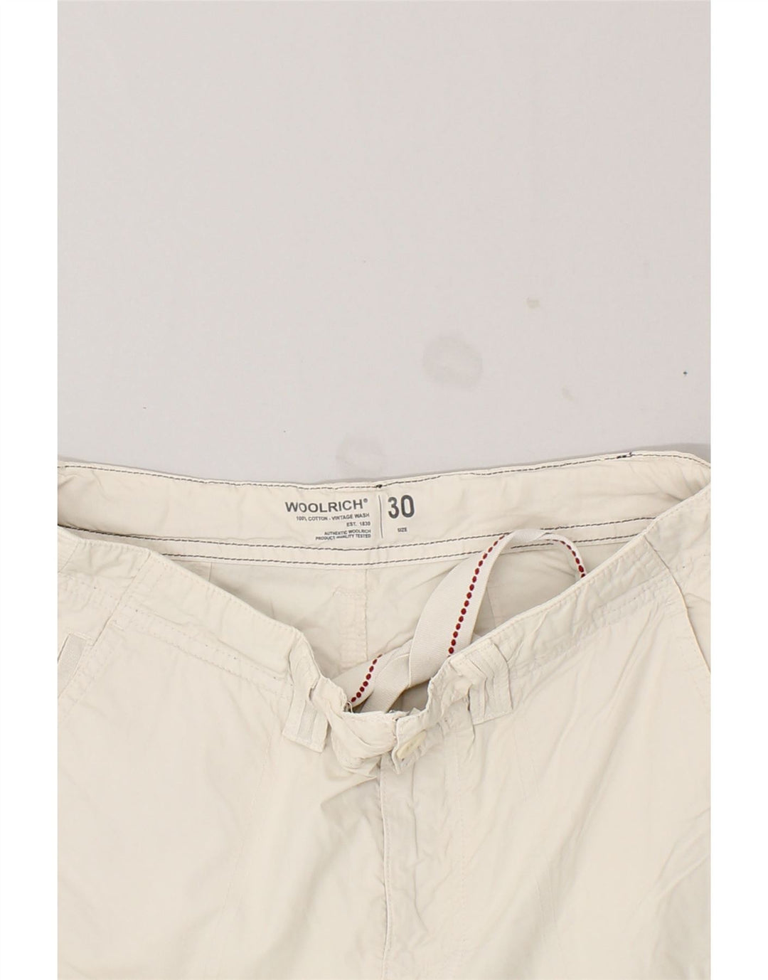 WOOLRICH Mens Cargo Shorts W30 Medium Beige Cotton | Vintage Woolrich | Thrift | Second-Hand Woolrich | Used Clothing | Messina Hembry 