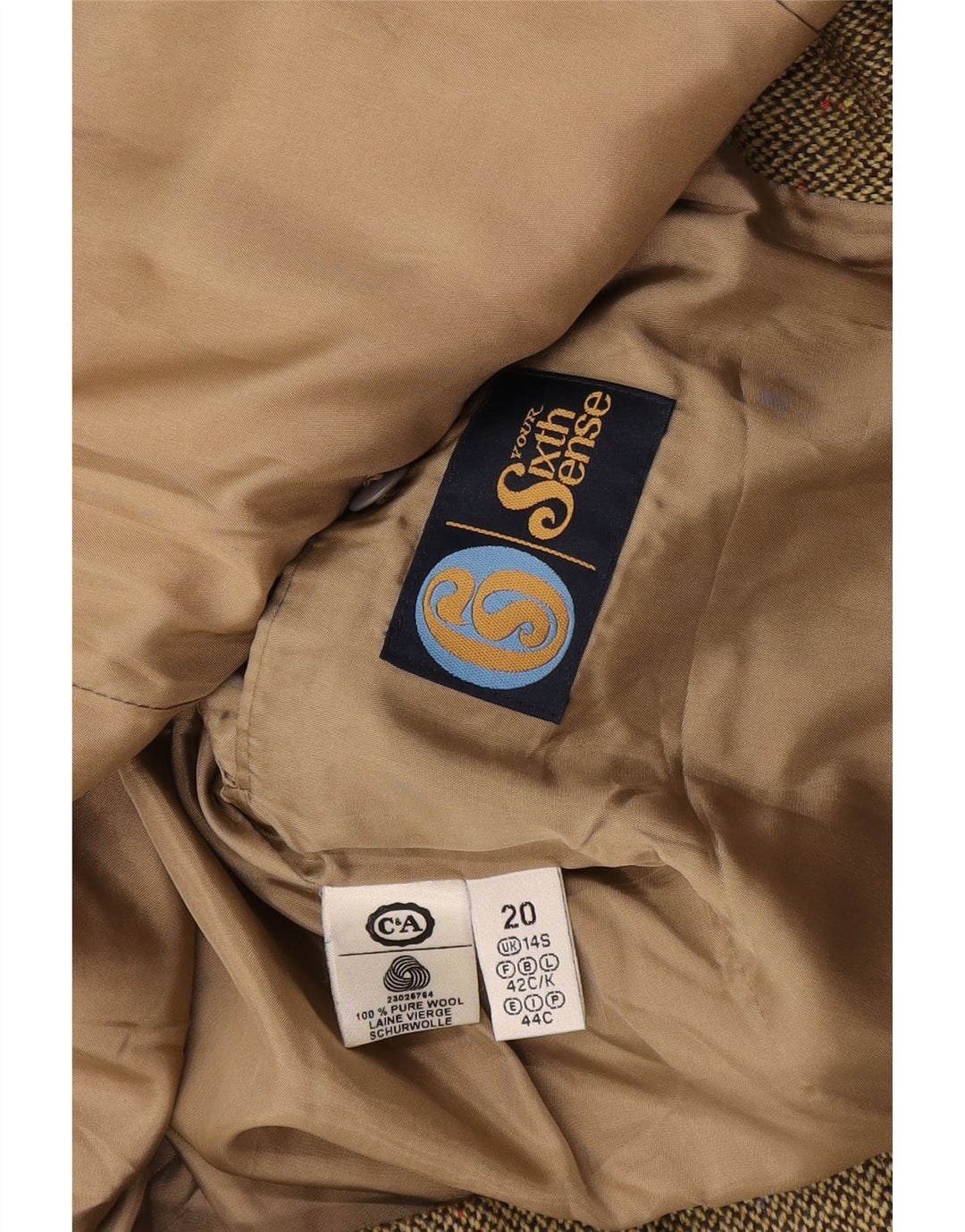 Your Sixth Sense Dame Blazer Jacket UK 14 Large Khaki Colourblock