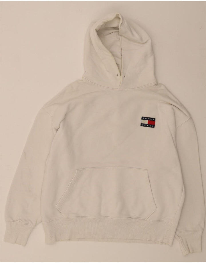 TOMMY HILFIGER Womens Oversized Sweatshirt Jumper UK 16 Large Off White Vintage Tommy Hilfiger and Second-Hand Tommy Hilfiger from Messina Hembry 