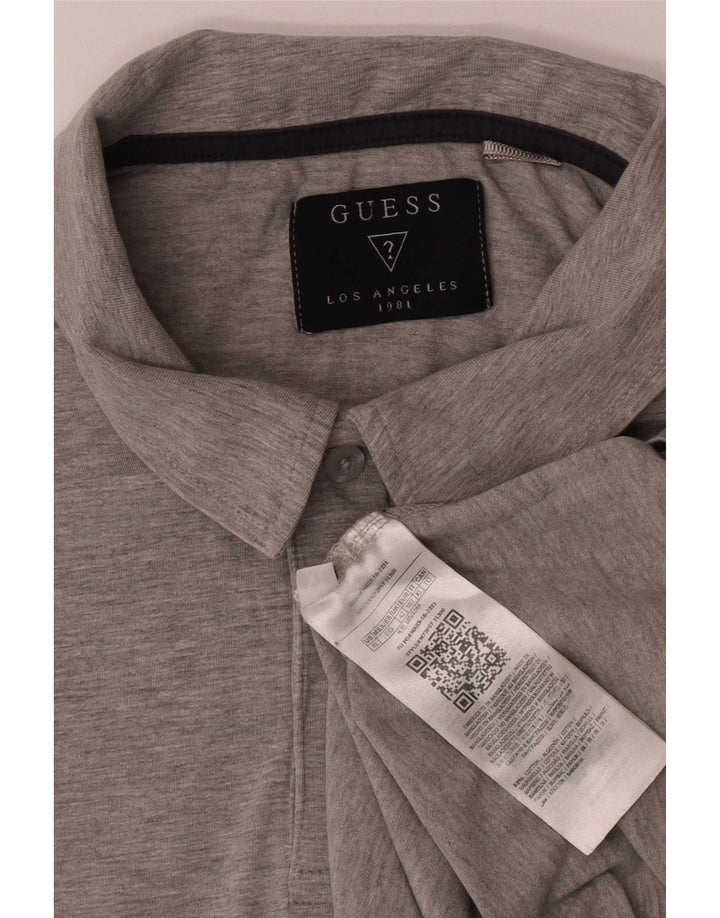 Guess Herre Polo Shirt UK 42 Stor Grå Bomuld