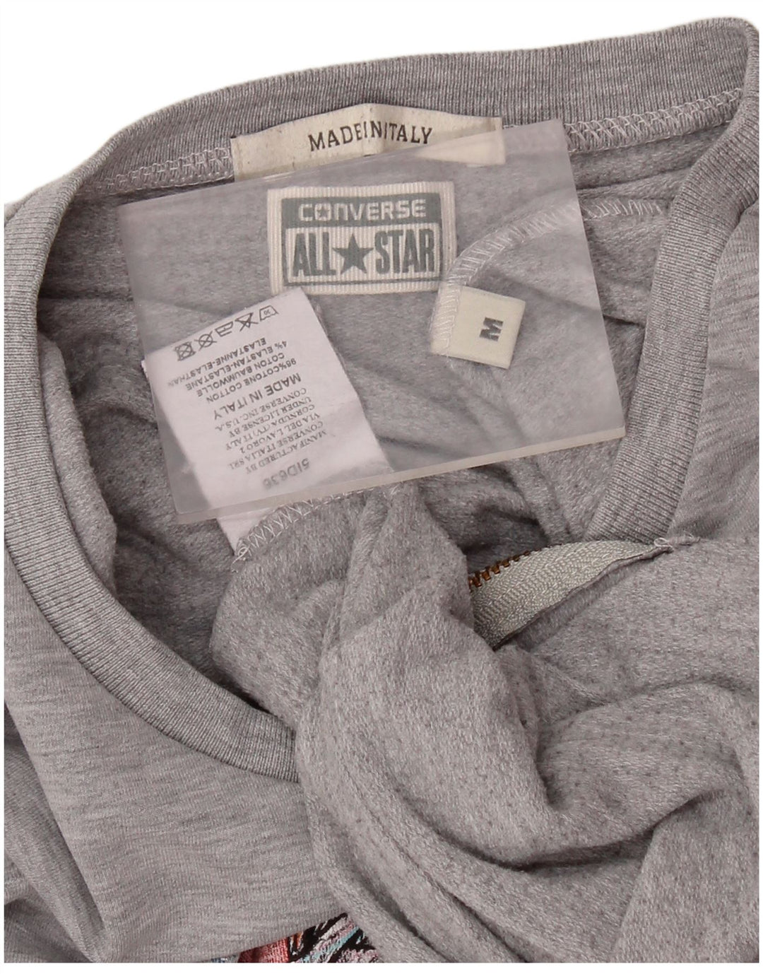 CONVERSE grafisk sweatshirt til kvinder UK 14 Mellemgrå bomuld