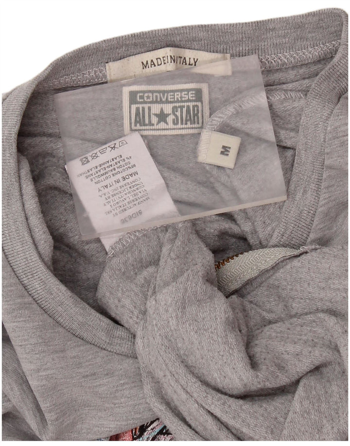 CONVERSE grafisk sweatshirt til kvinder UK 14 Mellemgrå bomuld