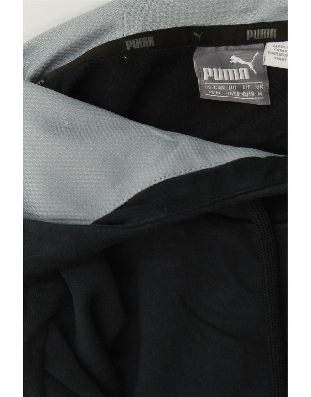 PUMA Mens Graphic Hoodie Jumper Medium Black Cotton Vintage Puma and Second-Hand Puma from Messina Hembry 