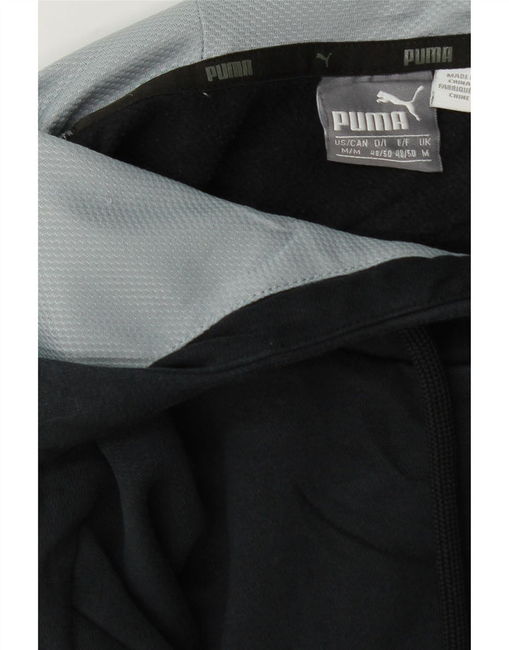 PUMA Mens Graphic Hoodie Jumper Medium Black Cotton Vintage Puma and Second-Hand Puma from Messina Hembry 