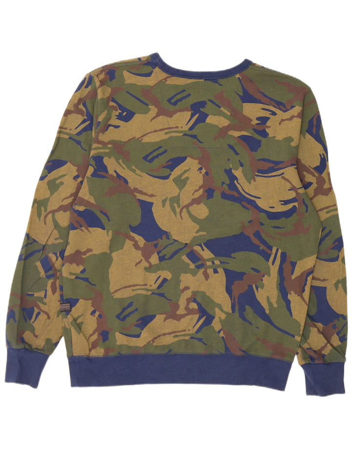 G-Star Herre Grafisk Regular Fit Sweatshirt Jumper Stor Grøn Camouflage