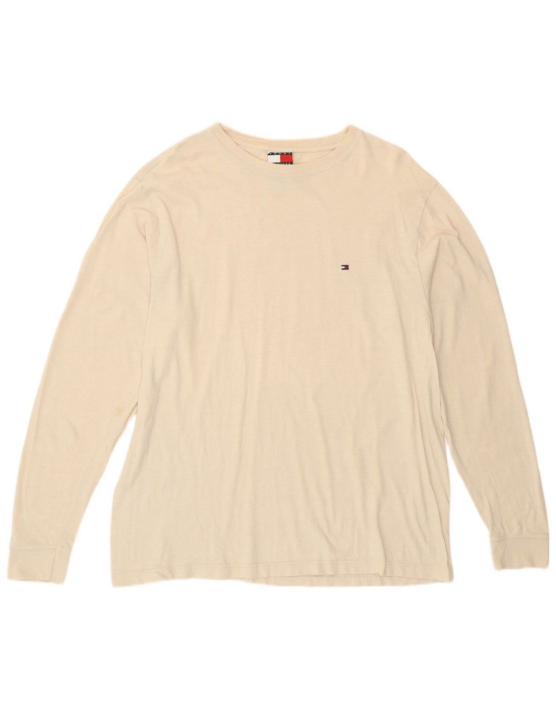 Tommy Hilfiger Herre Top Langærmet Lille Off White Bomuld