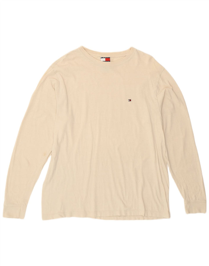 Tommy Hilfiger Herre Top Langærmet Lille Off White Bomuld