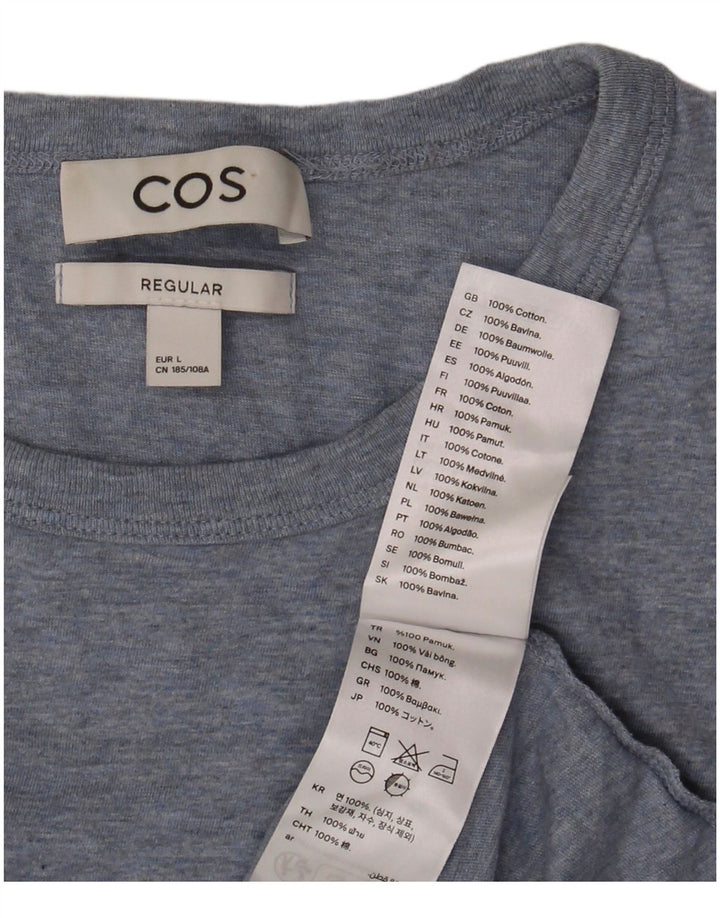 Cos Herre Regular T-Shirt Top Stor Blå Flecked Bomuld
