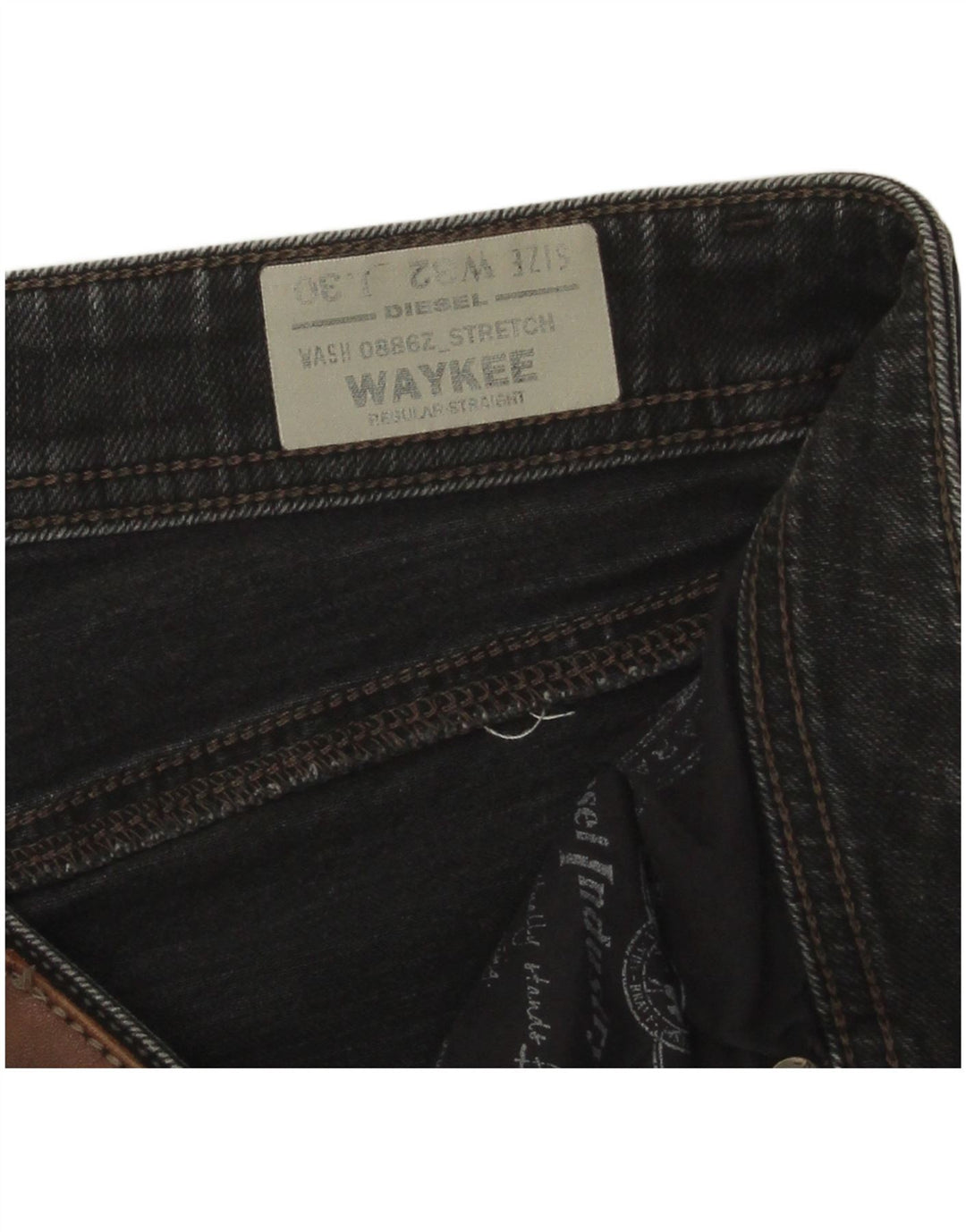 Diesel Herre Waykee Regular Straight Jeans W32 L30 Grå Bomuld