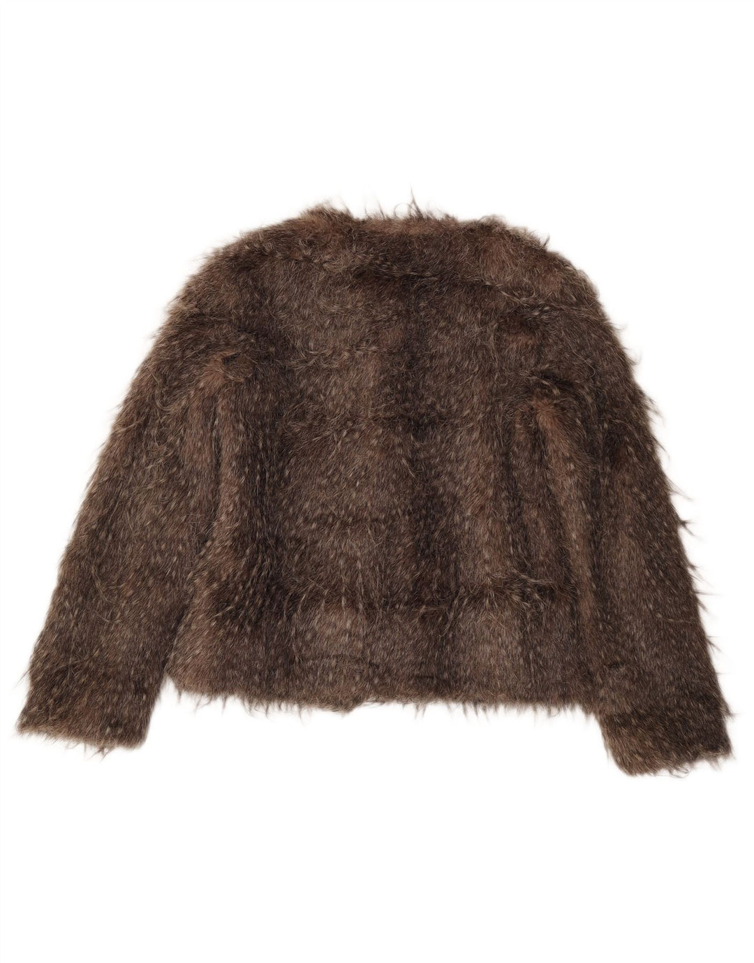 Topshop Dame imiteret Pelsjakke UK 8 Small Brown Modacryl