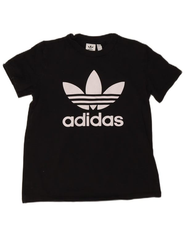 Adidas Dame Grafisk T-Shirt Top UK 12 Medium Sort