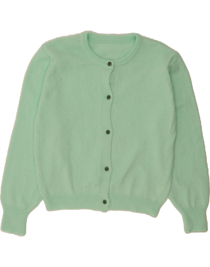 VINTAGE Womens Oversized Cardigan Sweater UK 10 Small Green Polyester Vintage Vintage and Second-Hand Vintage from Messina Hembry 