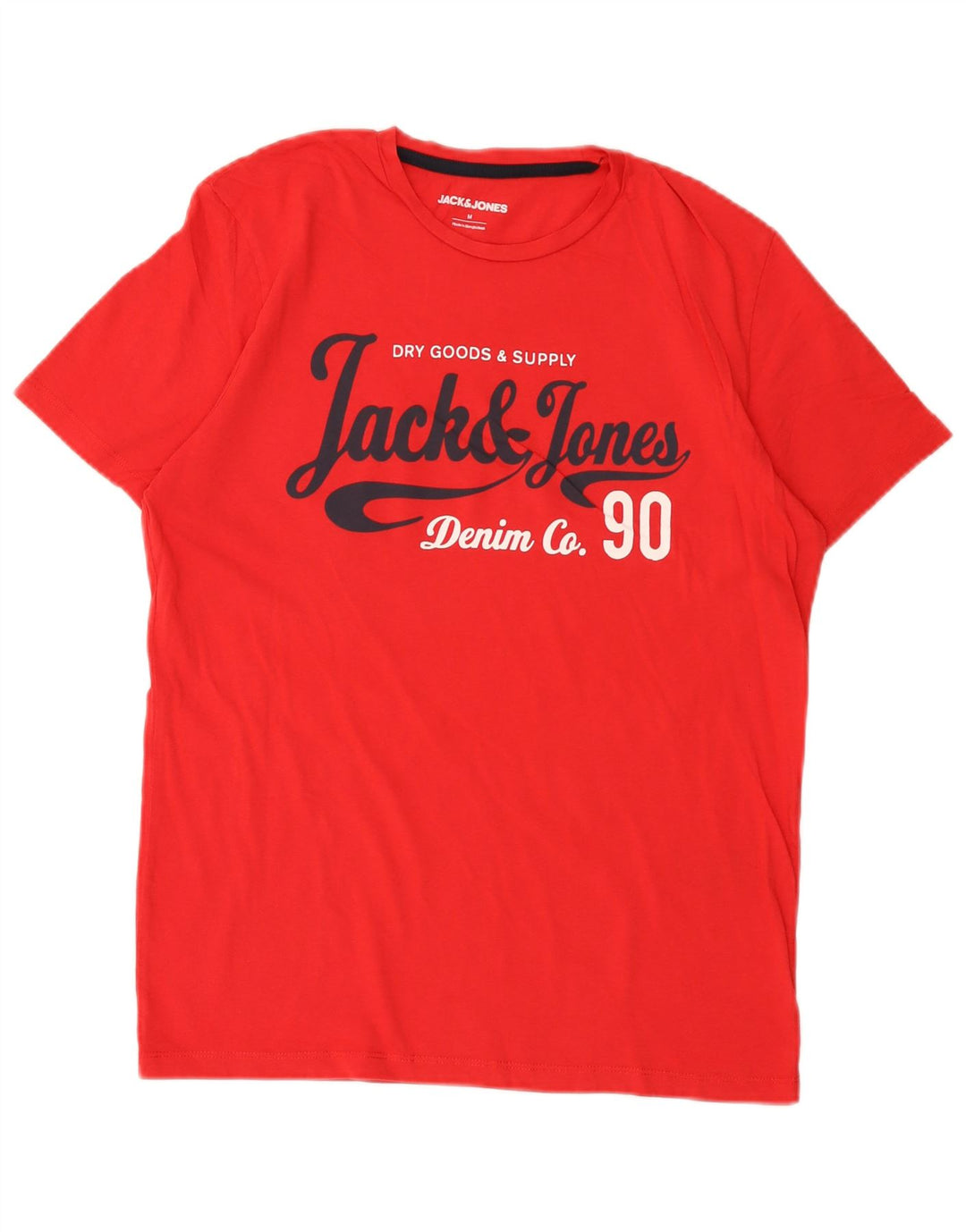 Jack & Jones Herre grafisk T-shirt Top Medium Rød Bomuld