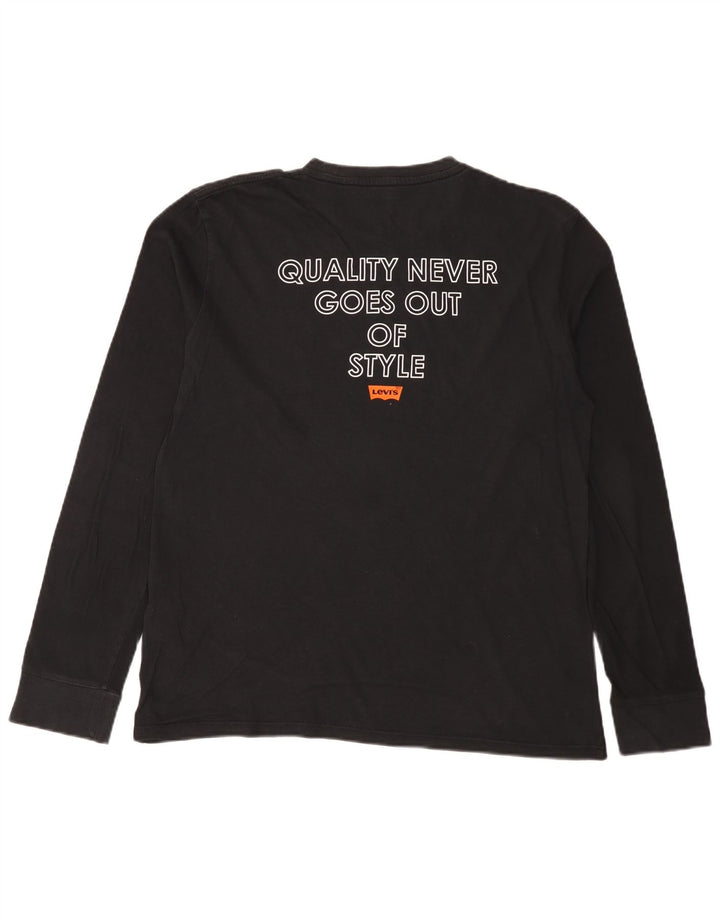 Levi's Herre grafisk top langærmet stor sort bomuld