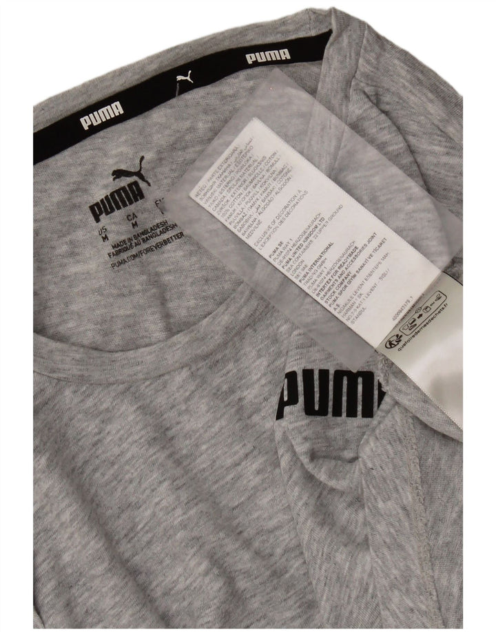 Puma T-shirt top UK 12 mellemgrå bomuld