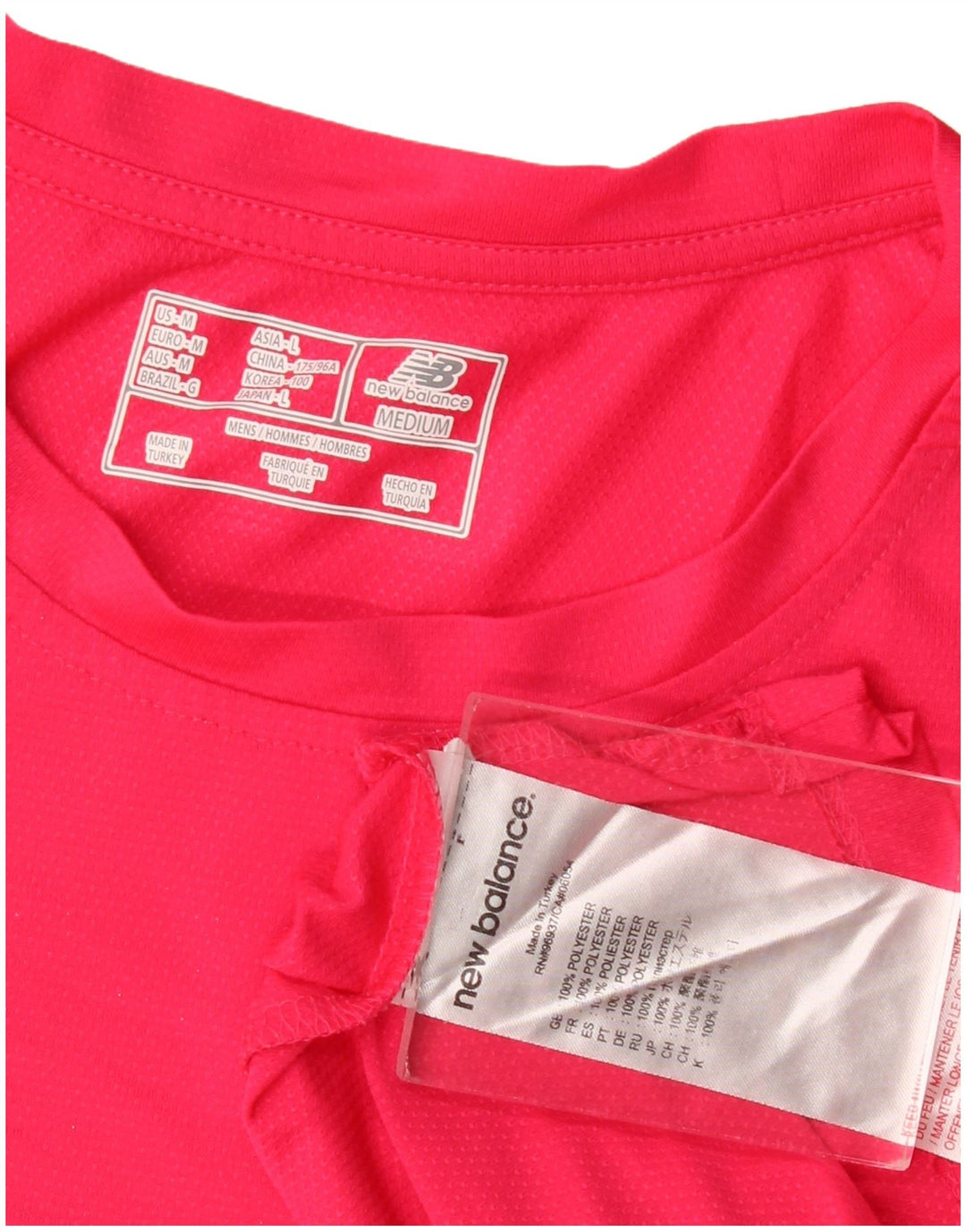 New Balance Dame Grafisk T-Shirt Top UK 14 Medium Pink Polyester