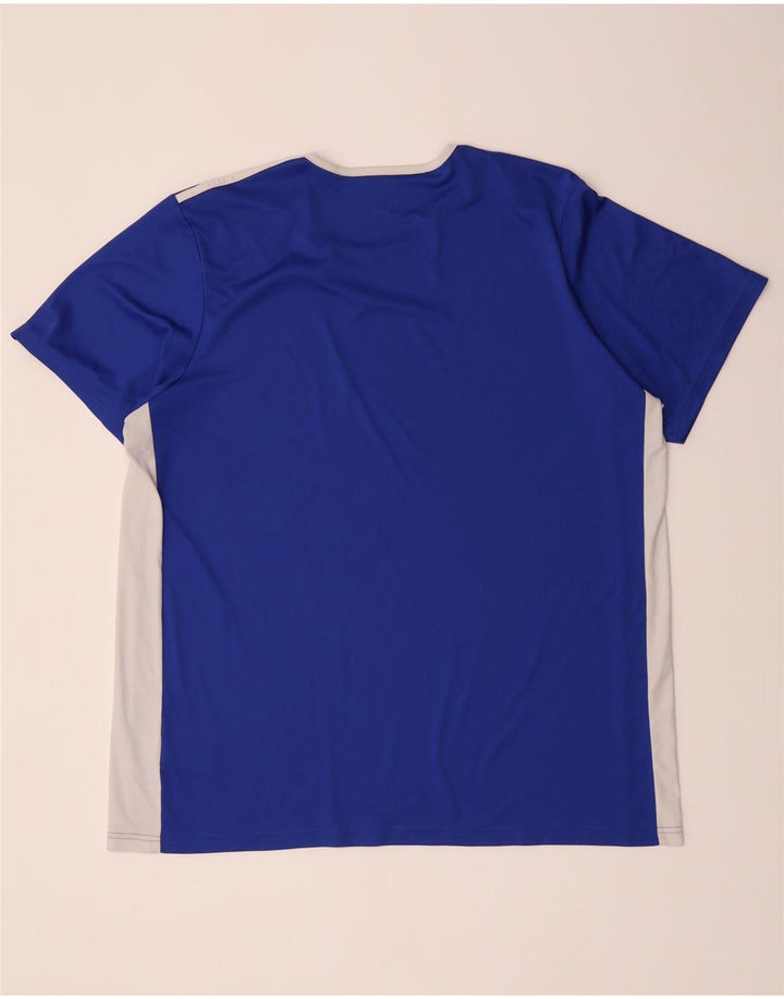 Adidas Herre Climalite T-Shirt Top 2XL Blå Colourblock Polyester