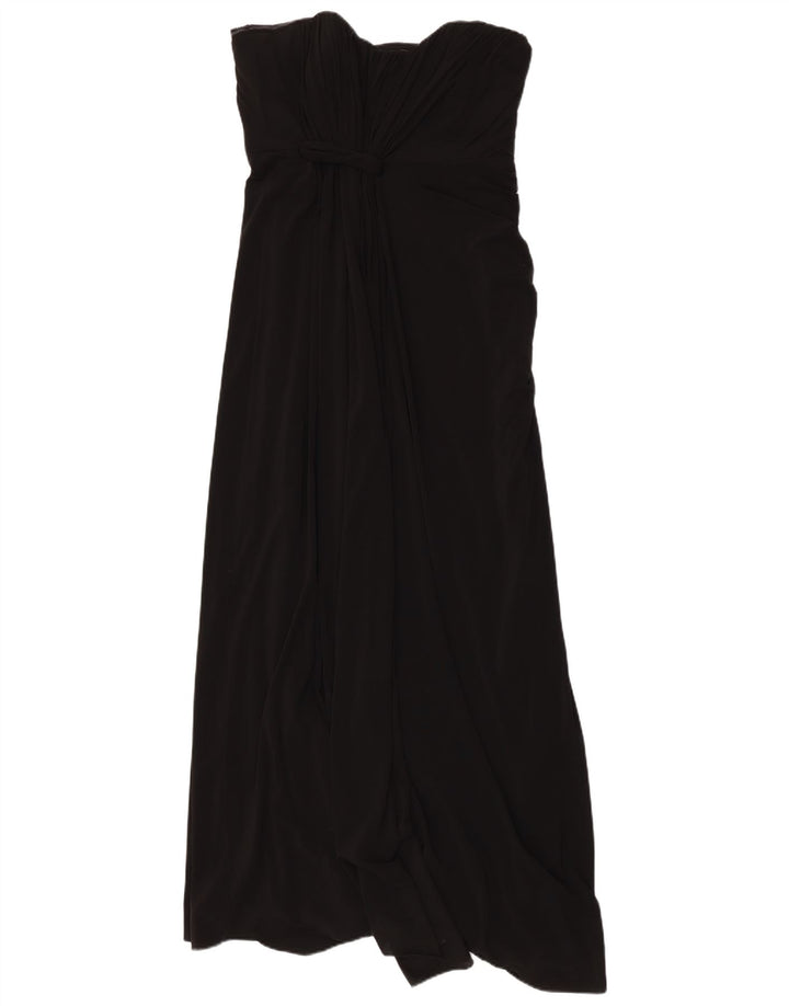 COAST Womens Strapless Dress UK 14 Medium Black Acetate