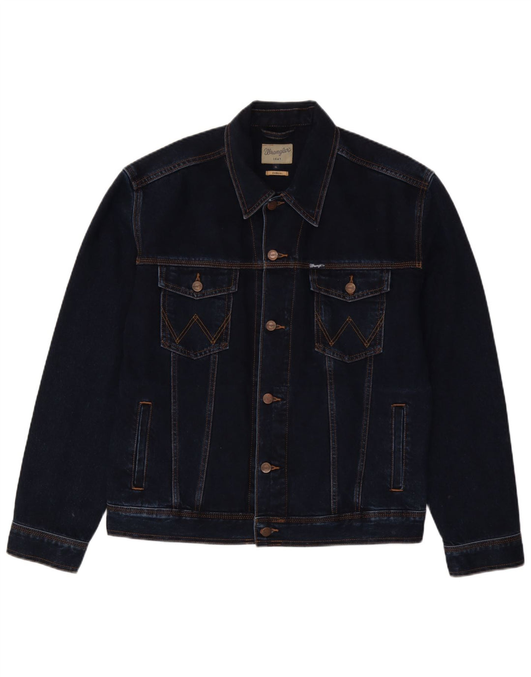 Wrangler Denimjakke til mænd UK 42 XL Navyblå bomuld