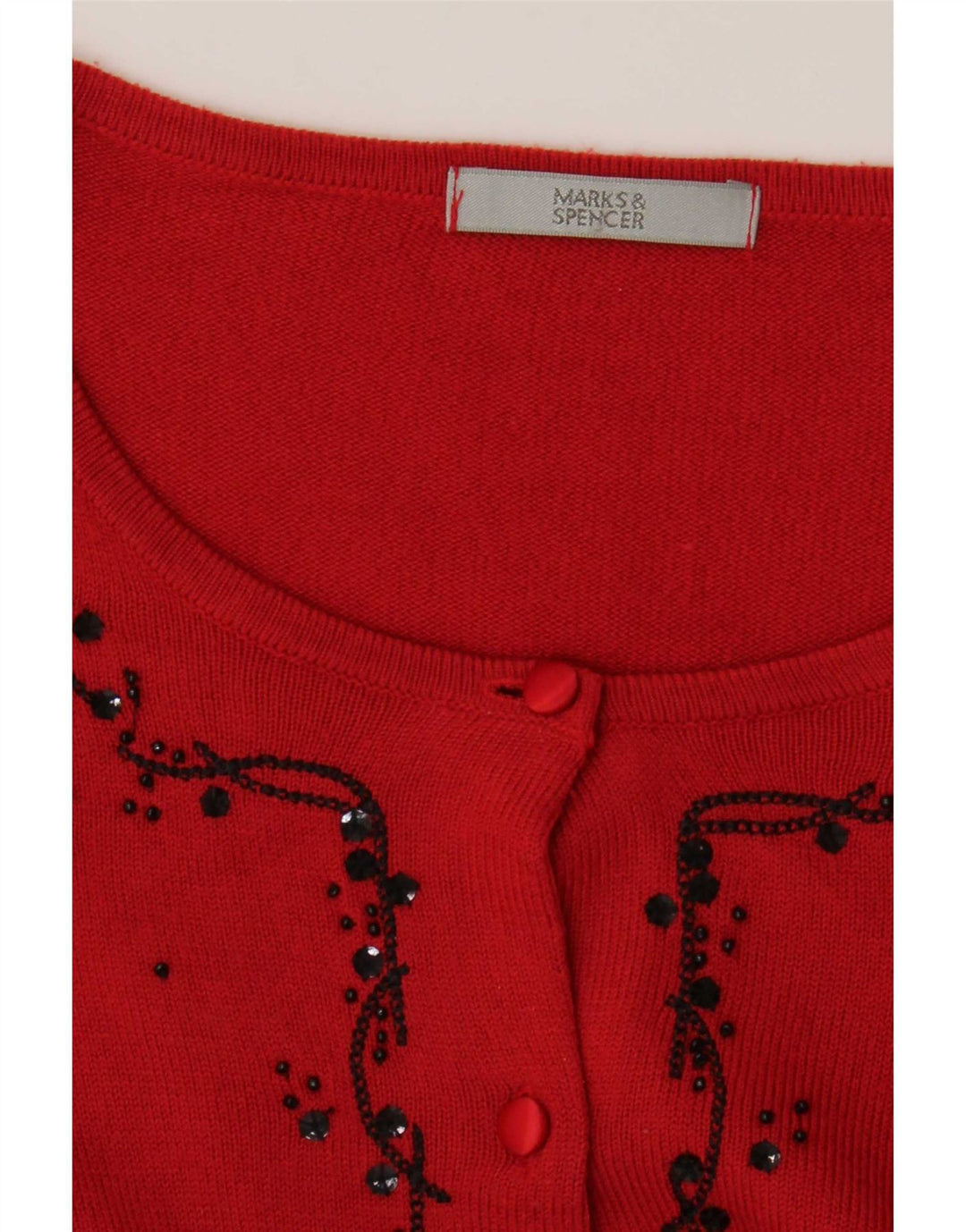Marks & Spencer Dame Cardigan Sweater UK 16 Large Red Floral