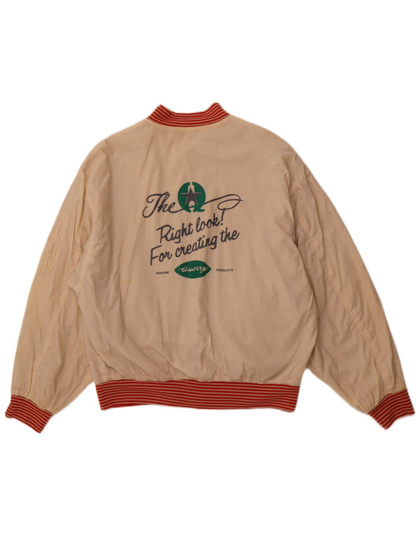 QUARRY Herre grafisk vendbar jakke UK 42 XL Off White Bomuld