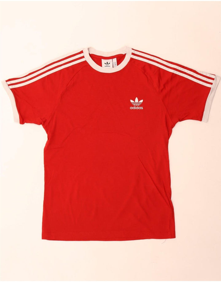 Adidas Herre T-Shirt Top Medium Rød Bomuld