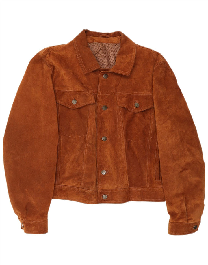 Vintage kvinde bomber ruskindsjakke UK 14 medium brunt læder