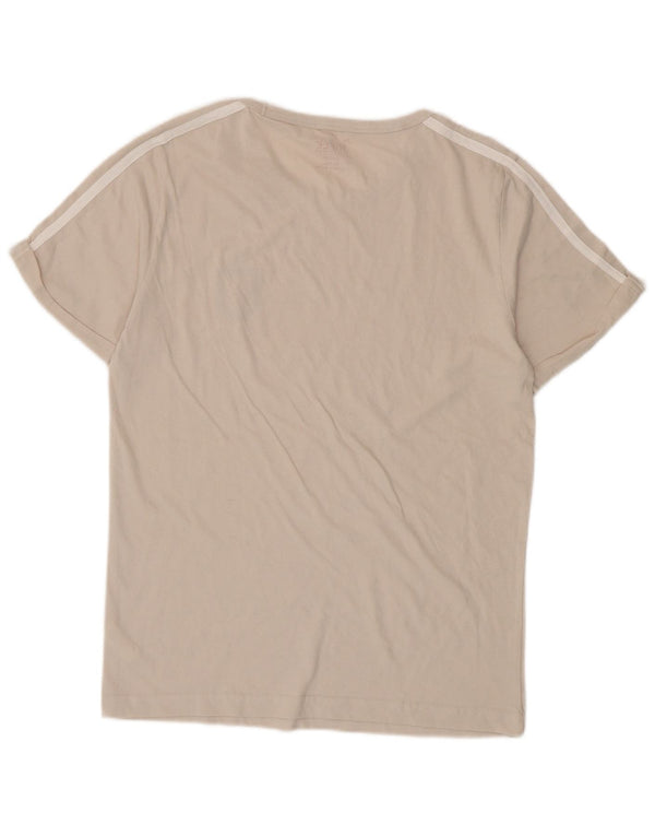 RIFLE Dame T-Shirt Top UK 14 Large Off White Bomuld