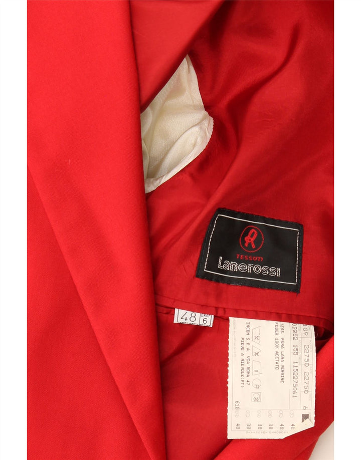 Tessuti Lanerossi Herre 2-knaps blazerjakke UK 38 Medium Red Virgin Wool