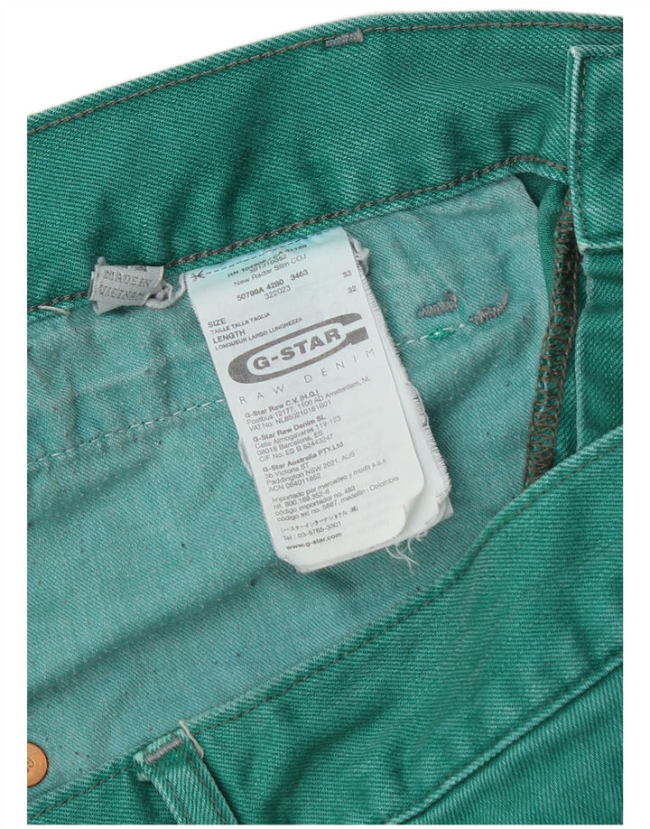 G-Star Slim Jeans til mænd W33 L32 Grøn bomuld