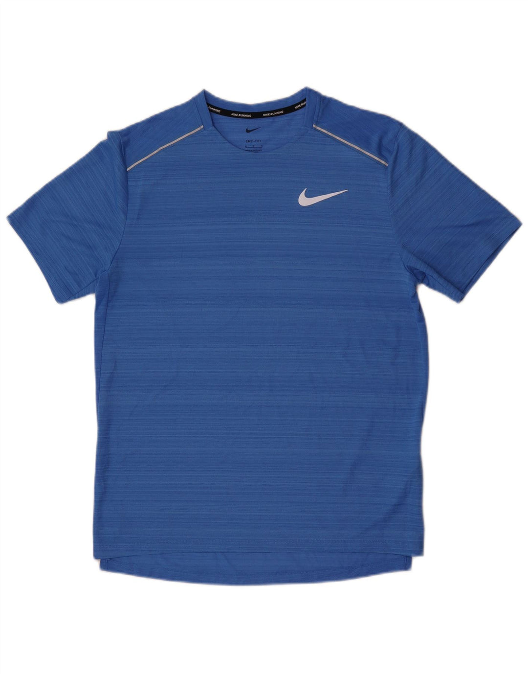 Nike herre Dri Fit T-shirt top mellemblå stribet polyester