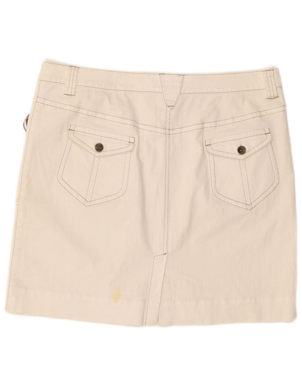 MARLBORO CLASSICS Højtaljet mininederdel til kvinder EU 50 3XL W36 hvid bomuld