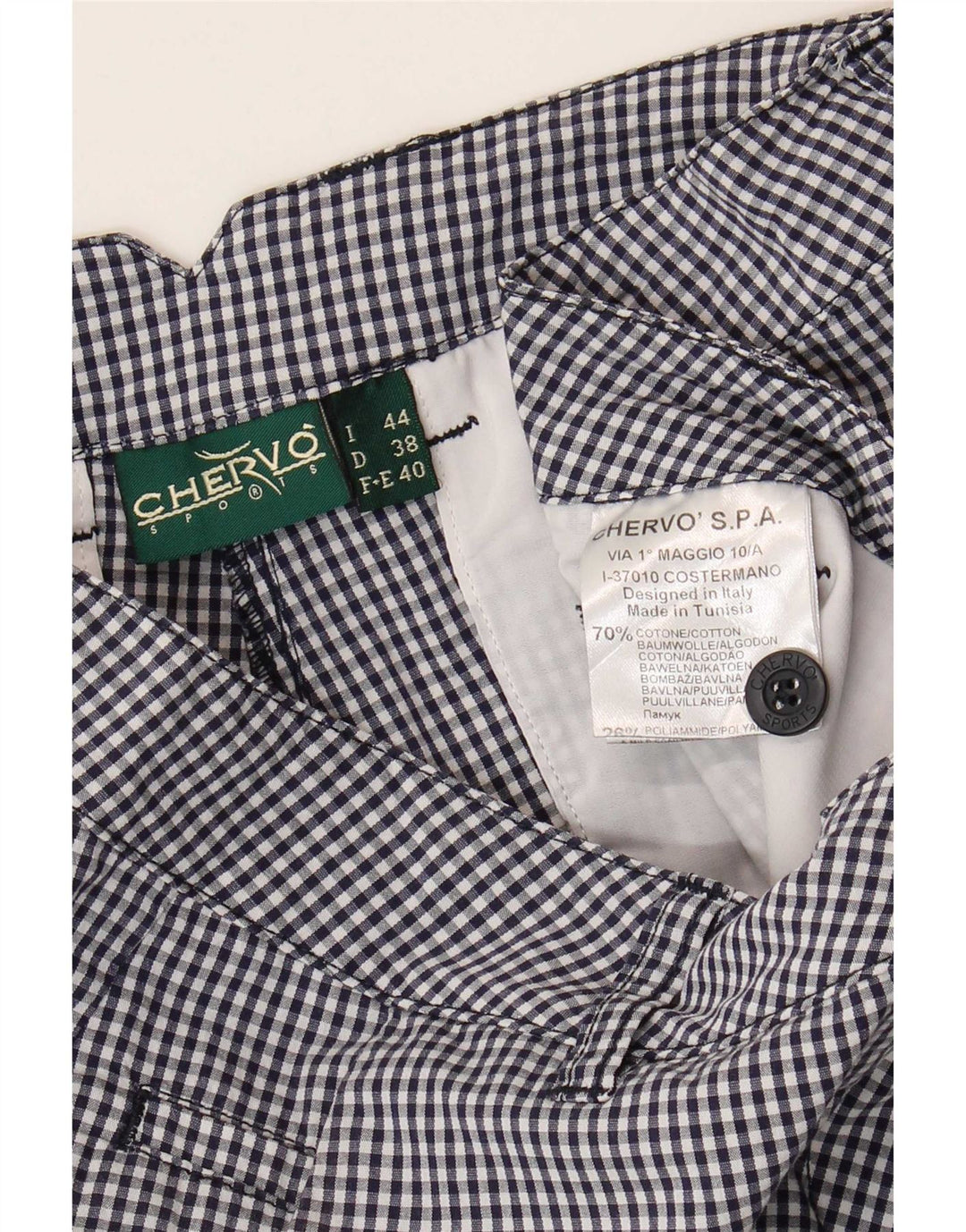 Chervo Dame Slim Casual Bukser IT 44 Medium W38 L26 Sort Gingham