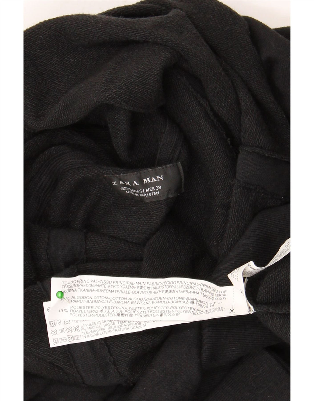 Zara Herre Rullehals Sweatshirt Jumper lille sort bomuld