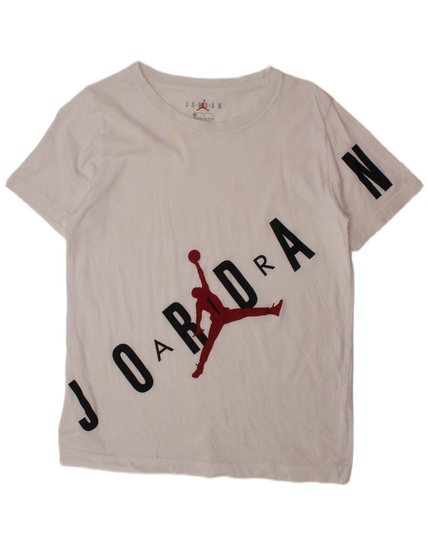JORDAN Drenge Grafisk T-Shirt Top 10-11 år Medium Hvid