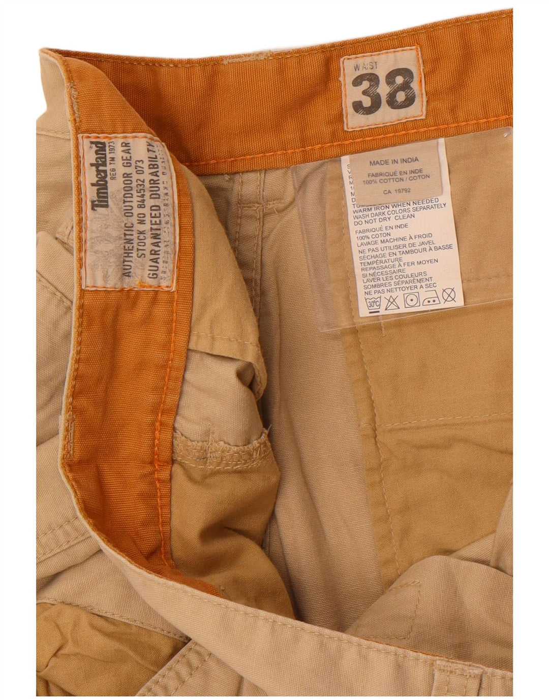 Timberland Herre Chino Shorts W38 XL Beige Bomuld