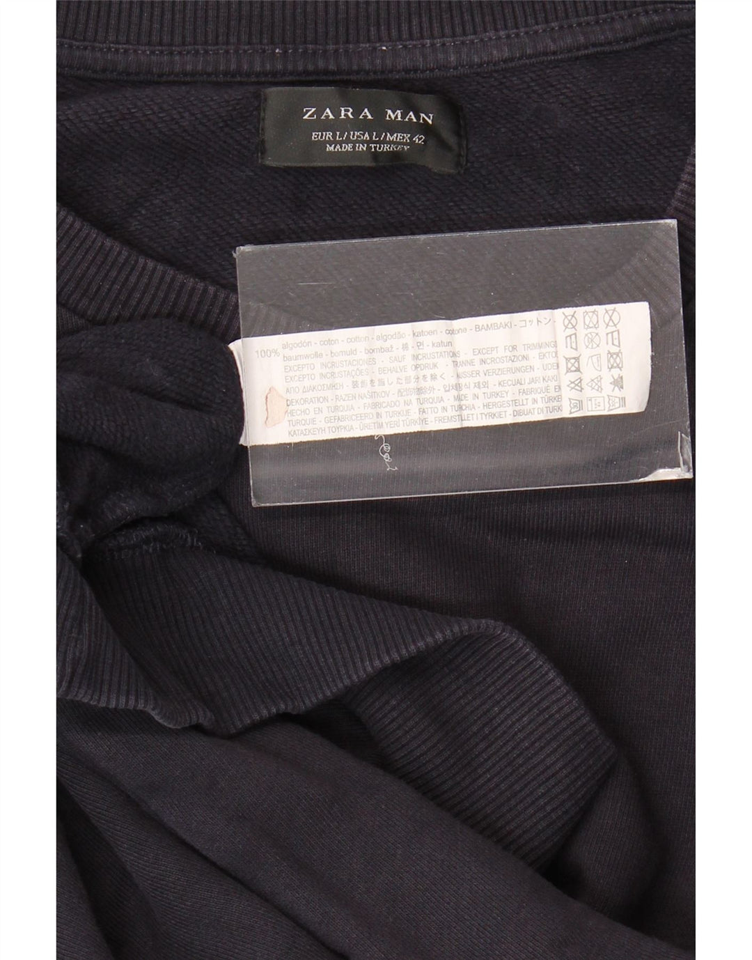 Zara Herre Sweatshirt Jumper Stor Marineblå Bomuld