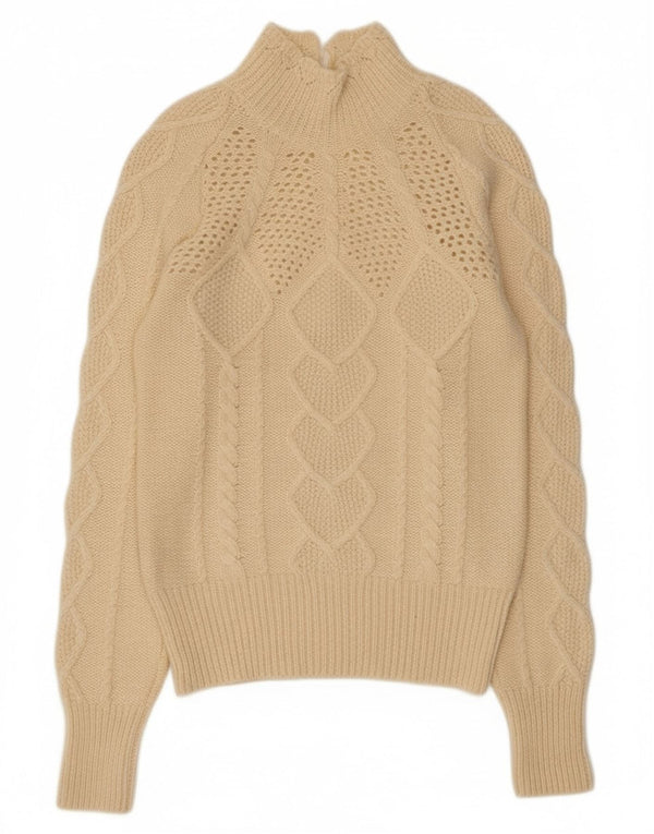 Stefanel Womens Turtle Neck Jumper Sweater UK 18 XL Off White Acrylic