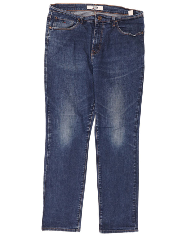 Tommy Hilfiger Herre Droite Slim Jeans W36 L32 Blå