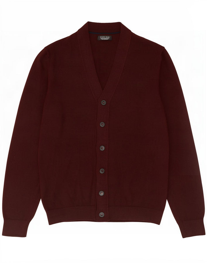 Zara Herre cardigan sweater Medium Burgundy