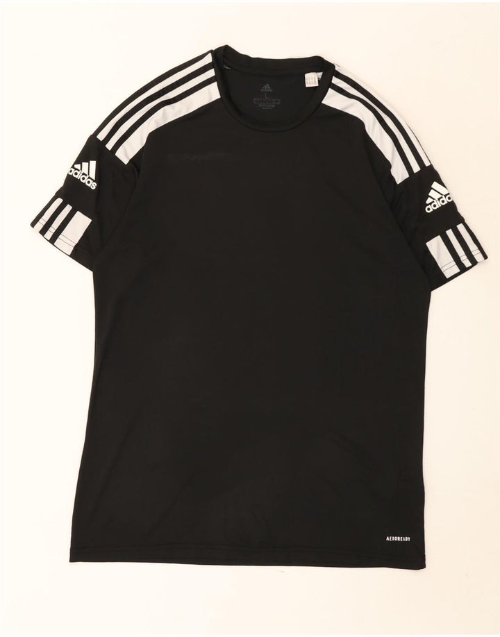 ADIDAS Aeroready T-Shirt Top Stor Sort Colourblock Polyester