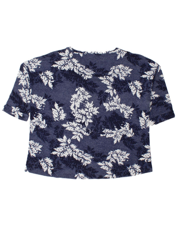 Marks & Spencer T-shirt top til kvinder UK 22 3XL Blå blomstret polyester