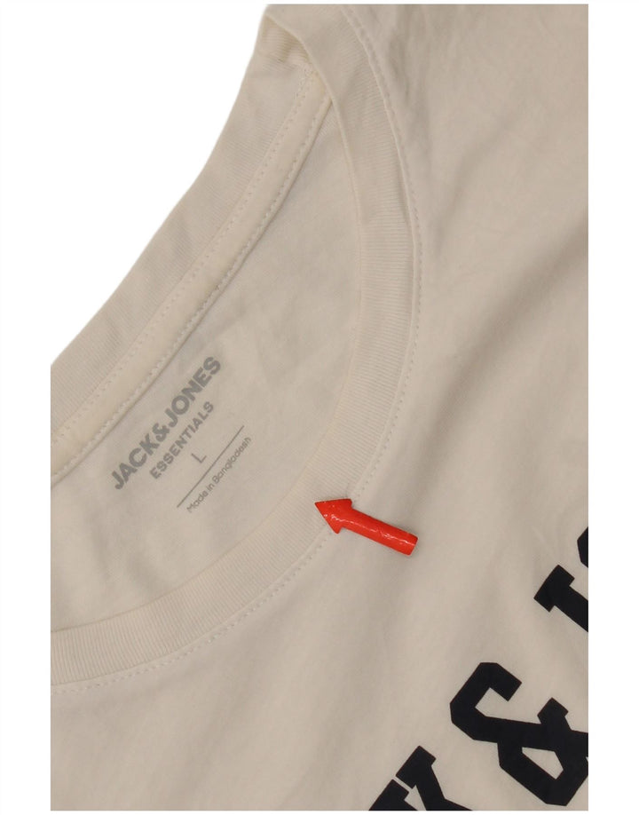 Jack & Jones Herre grafisk T-shirt Top Stor hvid bomuld