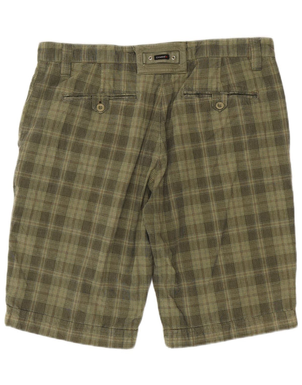 Canadiens Mens Chino Shorts IT 52 XL W36  Khaki Check Cotton