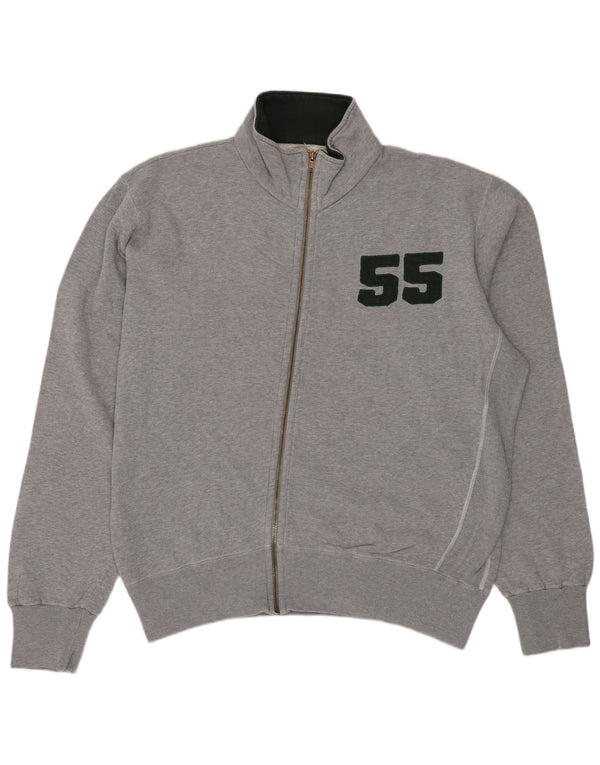 VINTAGE Herre grafisk træningsdragt Topjakke XL Grå Bomuld